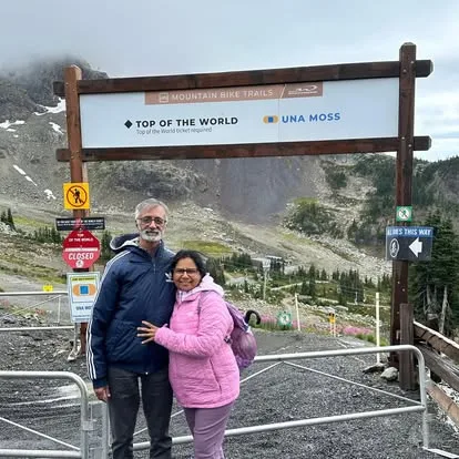 Indian family at Niagara Falls on USA tour