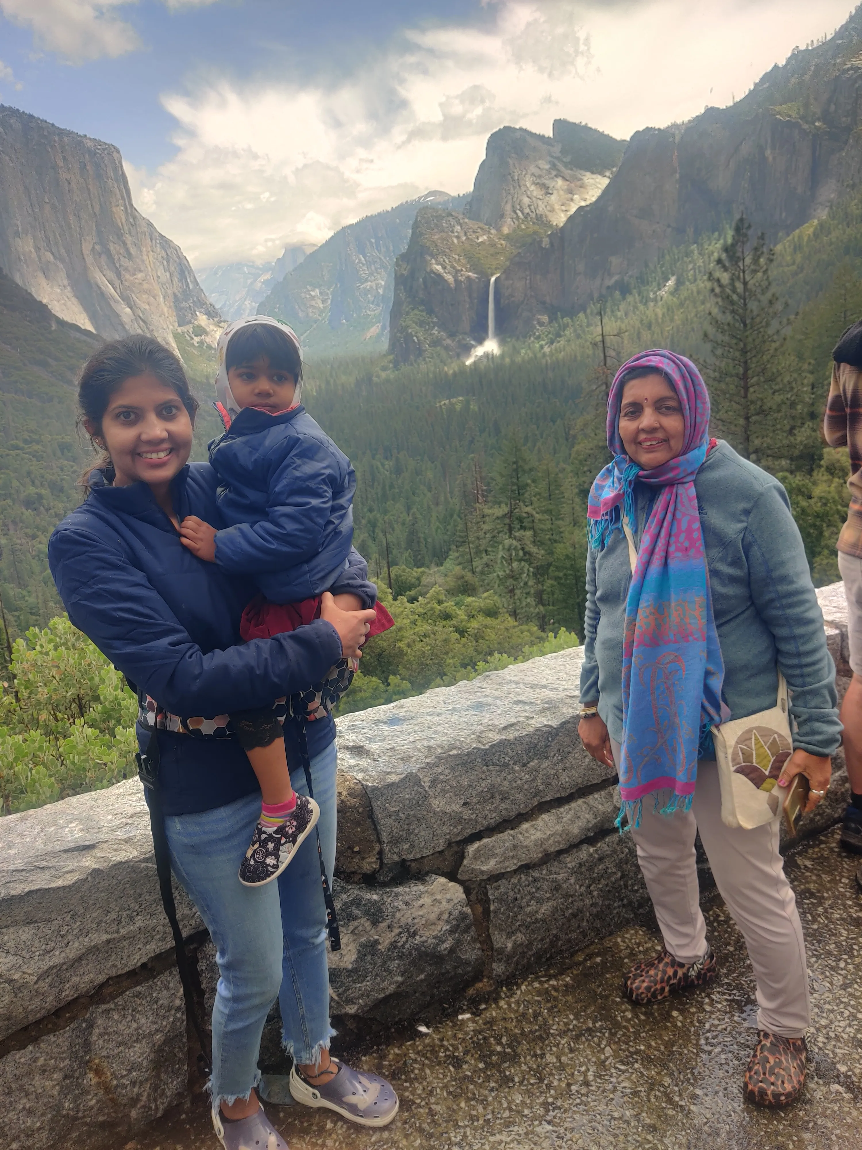Indian family at Yosemite National Park on USA West Coast tour