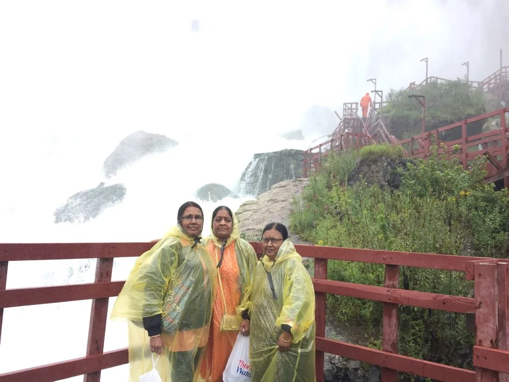 Indian travellers at Niagara Falls on USA East Coast tour